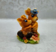 Stara figurka SYGNOWANA JA97 jelonek i sarenka