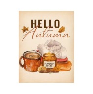 Plakat „Hello Autumn” – Jesienna Dekoracja z Klimatem Hygge