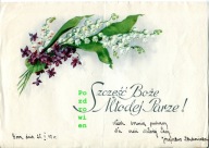 Telegram ślubny - Góra 1949r. Konwalie i inne kwiaty