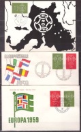 Holandia CEPT Europa koperty FDC i karta 1959