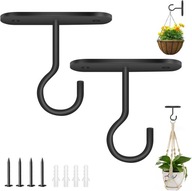 2x METALOWE HACZYKI SUFITOWE DO ROŚLIN KWIATÓW UCHWYT NA ŚCIANĘ ZESTAW