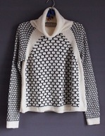 NEXT**Kremowy CIEPŁY SWETER Z GOLFEM Czarny wzór**S/M