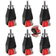 Greluma 6 szt Adapter kabla RCA do głośnika subwoofera RCA męski do AV