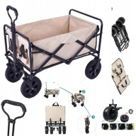 WÓZEK PLAŻOWY SKŁADANY 170L HOLLA GARDEN TURYSTYCZNY DO 100KG GUMOWE KOŁA