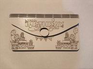 Elegancka koperta urodzinowa na pieniądze / voucher Biała