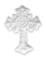 Dekoracja cukrowa krzyżyk biały chrzest komunia