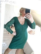 Popin sukienka koronkowa vintage retro PRL r. 42