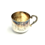 Filiżanka Art Deco Metal Blanc Francja nowe srebro plater srebrem 1920