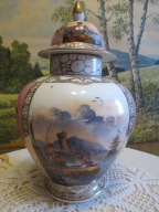 Niemcy. Wazon z pokrywą. Sygnowanie AR. 33 cm. XIX w.