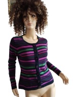 EAST SWETER wełniany kolorowe pasy 38