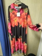 Sukienka długa plus size, czarna, kwiaty Infinite Italy !!!