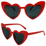 OKULARY SERCA DAMSKIE PRZECIWSŁONECZNE SERDUSZKA CZERWONE