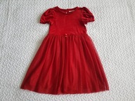 Piękna czerwona sukienka asamit i brokat nowa roz 122