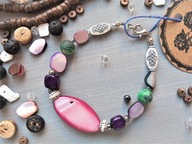 CITY JUNGLE zielony agat mszysty hematyt masa perłowa BlackberriesArts