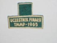 Turystyczne Młodzieżowe Mistrzostwa Polski 1965 uczestnik finału naszywka