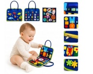KSIĄŻECZKA SENSORYCZNA MONTESSORI TABLICA MANIPULACYJNA XXL 14W1 BEZPIECZNA