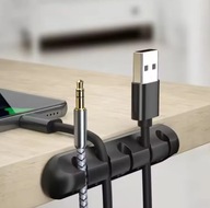 ORGANIZER DO KABLI PRZEWODÓW DO BIURKA UCHWYT SAMOPRZYLEPNY KABLE 5 OTWORÓW