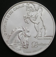 Portugalia 1000 escudos 2000 - konie - srebro - stan 1/2