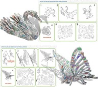 Zestaw puzzli 3D do kolorowania 12 markerów
