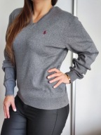 POLO Ralph Lauren bawełniany luźny sweterek szary