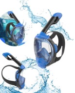 Maska do snorkelingu Renew Force pełnotwarzowa z rurką widok 180° niebieska