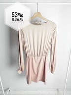 Pastelowa jedwabna sukienka z odkrytymi plecami Cycle M włoska luksusowa