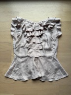 Jedwabna bluzka WAREHOUSE z baskienką i żabotem SILK 100 % rozm. S