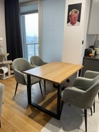 Stół dębowy rozkładany industrialny 120/220cm LOFT