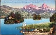 Insel Schwanau - Lowerzersee. Blick auf Seewen u. d. Mythen - E. Goetz 1916