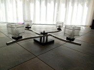 Lampa sufitowa (plafon) LAMKUR Dana LM-4.34 wenge, czteroświecowa E14