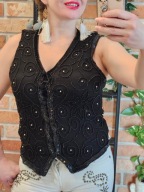 Jolly Clothing in season bluzka koszula koszulka top kamizelka jedwab M
