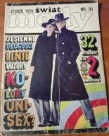 Świat mody 1970 nr 85 Wykroje Jesienne długości linie wzory kolory Unisex