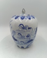 Waza z porcelany chiński Słój imbirowy 26cm pojemność 4L. trzy kaczki Stary