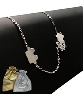 NASZYJNIK SREBRNY PUZZLE KLASYCZNY CELEBRYTKA STAL CHIRURGICZNA