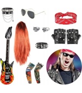 STRÓJ PRZEBRANIE ROCKMAN LATA 80 90 GWIAZDA ROCKA PRZEBRANIE MĘSKIE ZESTAW