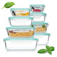 8X SZKLANE POJEMNIKI NA ŻYWNOŚĆ 8SZT Pojemnik Lunchbox DO LODÓWKI MIKROFALI