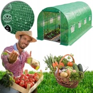 TUNEL FOLIOWY OGRODOWY 10M2 SZKLARNIA STELAŻ 2,5X4 UV WZMOCNIONY PE 8 OKIEN