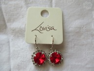 KOLCZYKI CZERWONE SREBRNE LOVISA