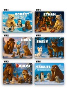 Puzzle piankowe z imieniem dziecka Zwierzątka z Epoki Lodowcowej Święta