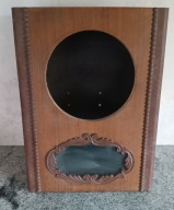 Zegar Ścienny Drewniany Obudowa Stary Przeszklony Do Renowacji