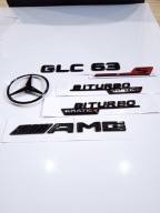MERCEDES GLC53 GLC63 AMG KOMPLET EMBLEMATÓW GWIAZDA CZARNY POŁYSK PIĘKNE