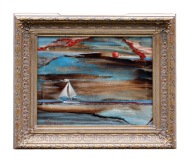 Edmund Gunsch Abstrakcja na morzu 1941-2013 notowany Obraz olejny sygnowany