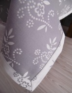 Obrus szary, żakardowy bawełniany, 120x160 cm Kwiaty