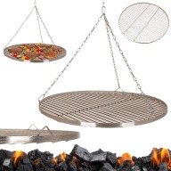 RUSZT DO GRILLA OKRĄGŁY 80cm WISZĄCY STAL NIERDZEWNA Z ŁAŃCUCHEM OGNISKO
