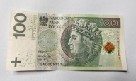STO ZŁOTYCH 100, BANKNOT NISKI NUMER GA0005151, 2018 ROK, BARDZO RZADKI