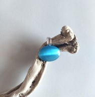 Oryginalny wisiorek - niebieski kwarc kocie oko