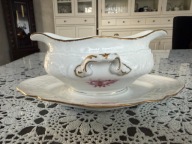 Rosenthal Sanssouci biała porcelana złoto sosjerka
