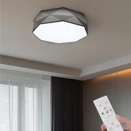 Lampa sufitowa LED 52 cm szara 22W pilot regulacja barwy nowoczesna
