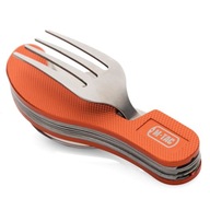 Niezbędnik dwuczęściowy rozkładany turystyczny M-Tac Orange sztućce 5w1