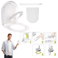 DESKA WC SEDESOWA UNIWERSALNA WOLNOOPADAJĄCA TWARDA MOCNA BIAŁA POKRYWA